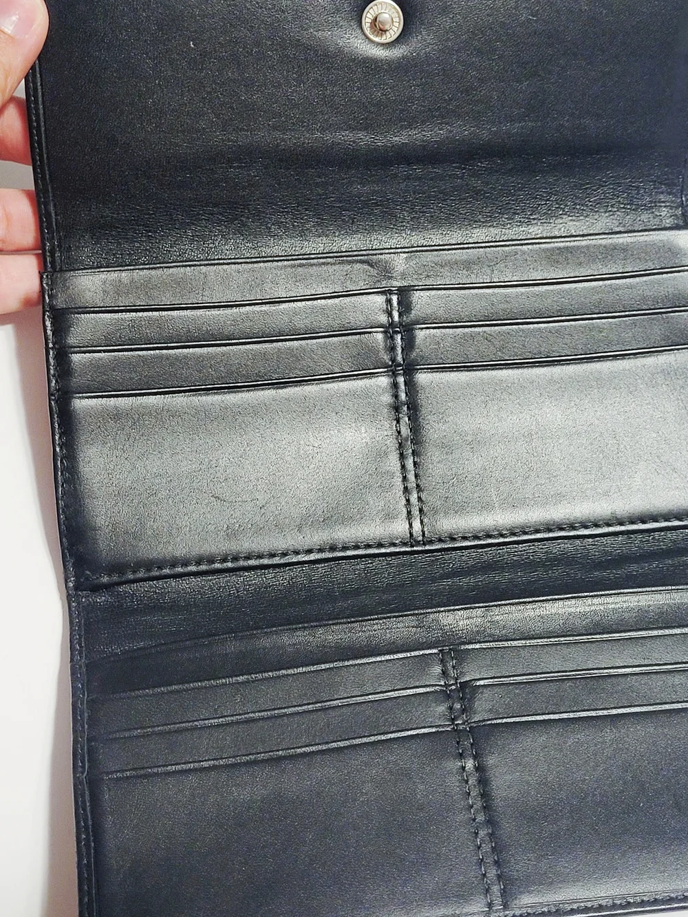 Coach Signature Logo Black and Tan Continental Wallet - Picture 3 of 8